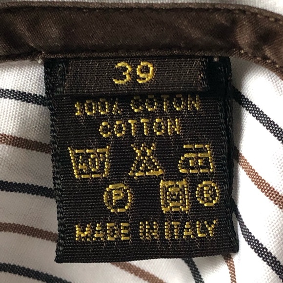 LOUIS VUITTON Button Down Long Sleeve Shirt Wide Collar & Cuff EU 39 Medium - Picture 10 of 16